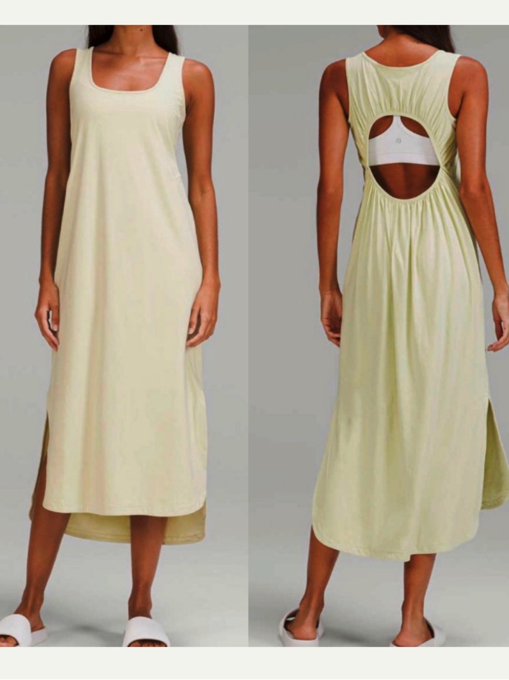 Lululemon Pima Cotton Open-Back Midi Dress in Dewy Size 6